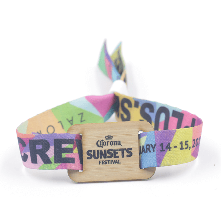 Customized accessed control Wooden NFC Bracelet Contact RFID Woven Wristbands tag