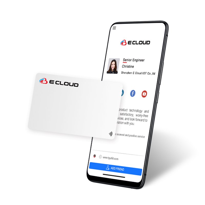 Customized NFC PVC Smart Printable Ntag213 Cards with Box and Social Media Logo