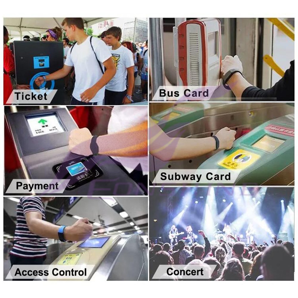 Custom RFID Card Wristbands with Chip Plastic Tags NFC Wrist Band Fabric Wristband for Events