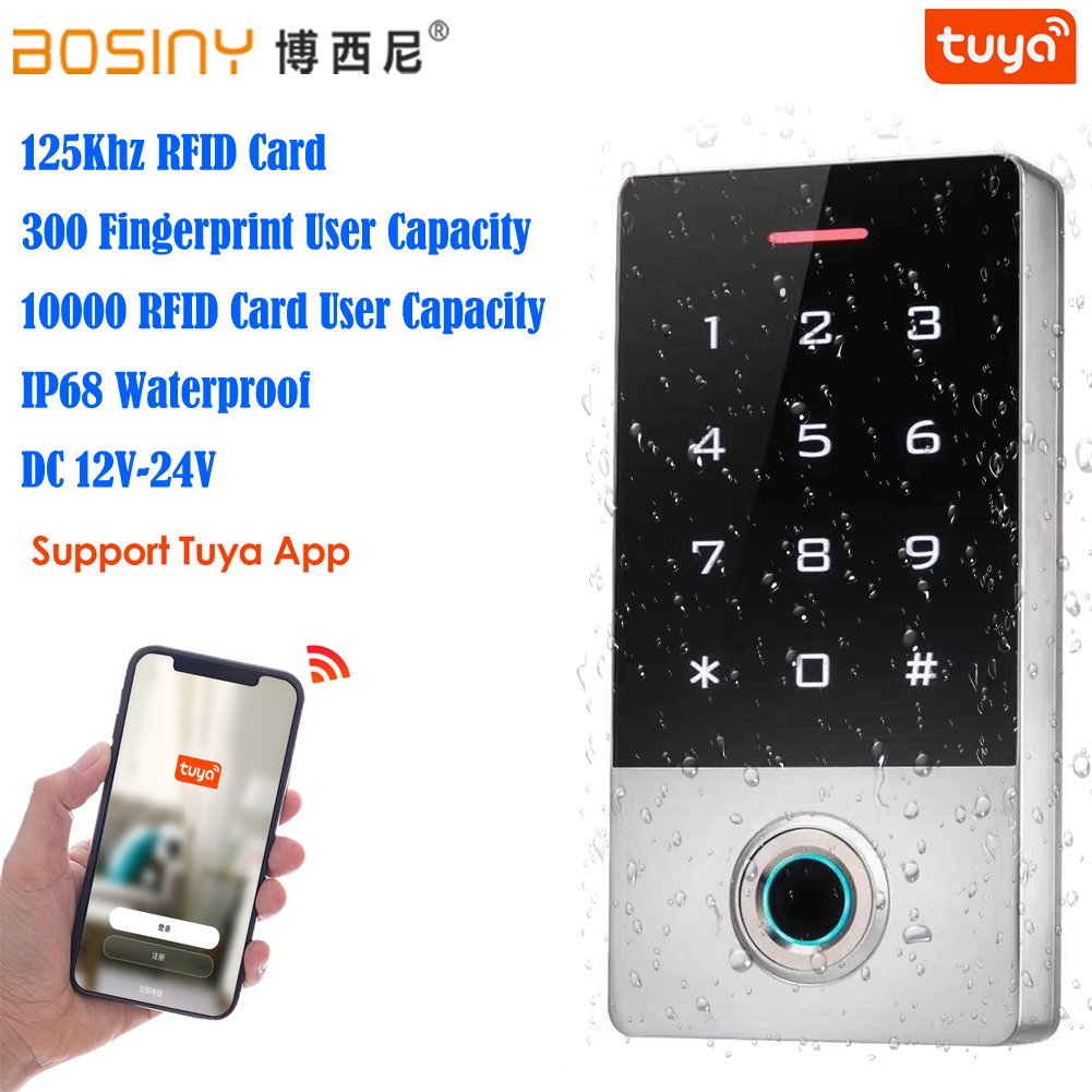 125Khz Rfid Metal Keypad Waterproof Wifi Tuya APP Door Lock Access Control System Keypad Door Entry Access Controller Wiegand