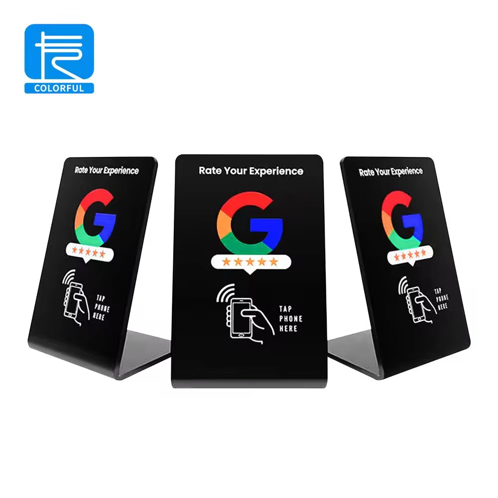 Custom Acrylic Table Stand NFC Restaurant Menu Holder Bar Programmable NFC Menu Display Stand