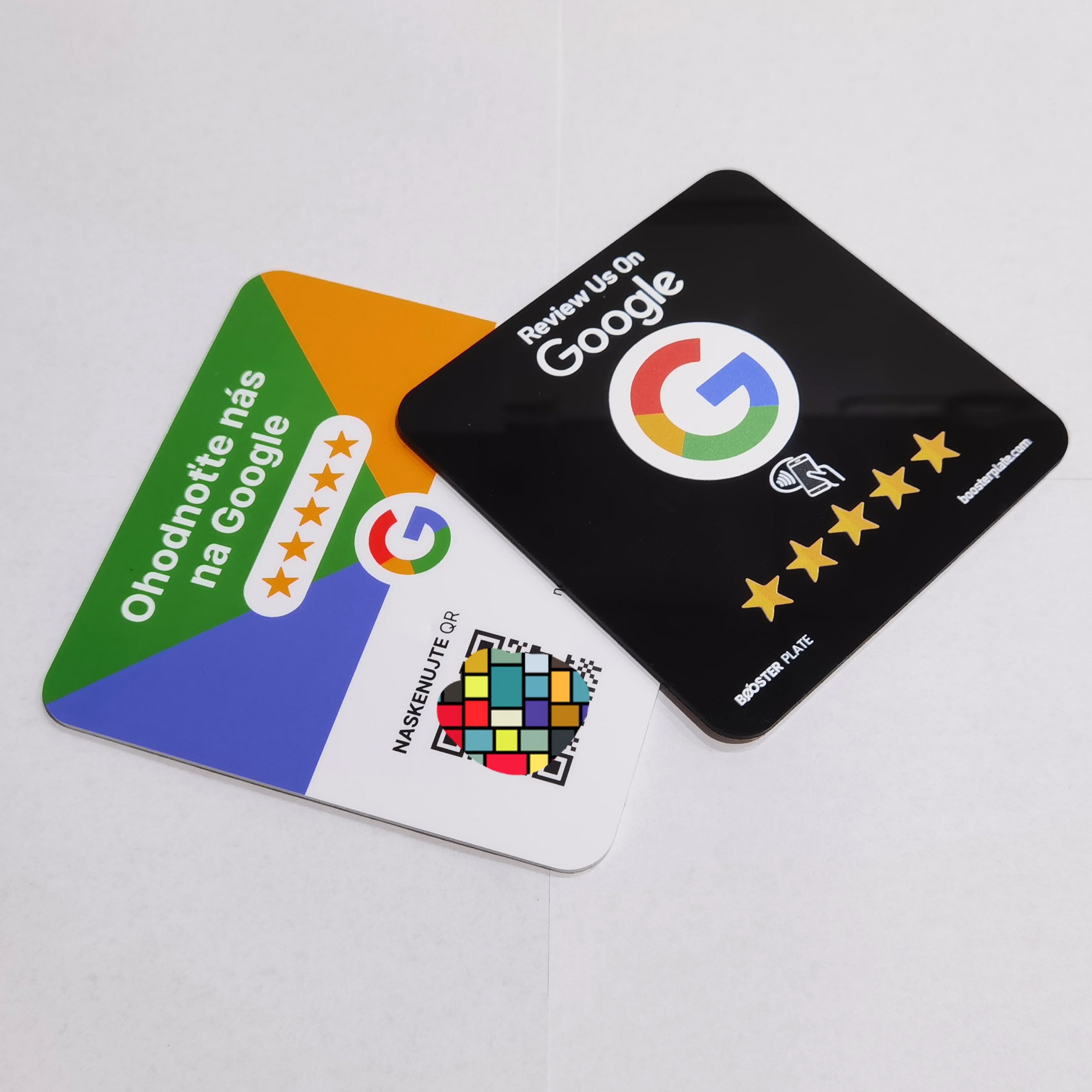 Fashional Customized QR Code Printed RFID Card NFC Google Review Card Square 13.56MHz Waterproof PET PVC NTAG213 125KHz