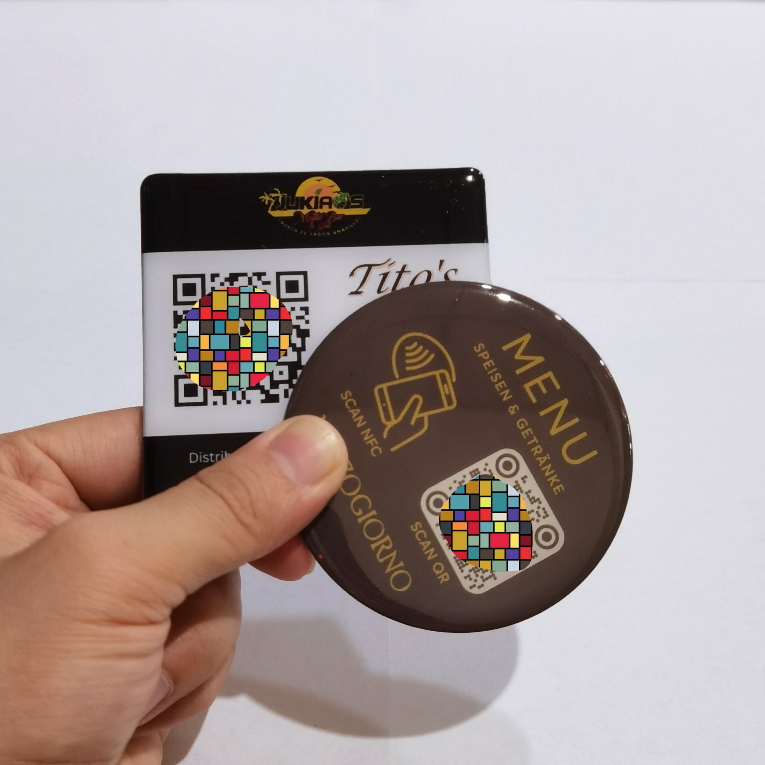 Fashional Customized QR Code Printed RFID Card NFC Google Review Card Square 13.56MHz Waterproof PET PVC NTAG213 125KHz