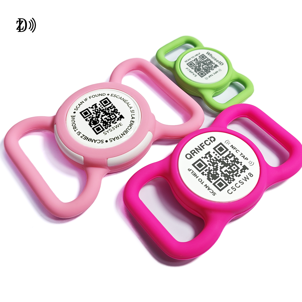 13.56Mhz New Mold Dog Pet Tag For Engraving NFC Custom QR Code RFID Silicone Pet Tag