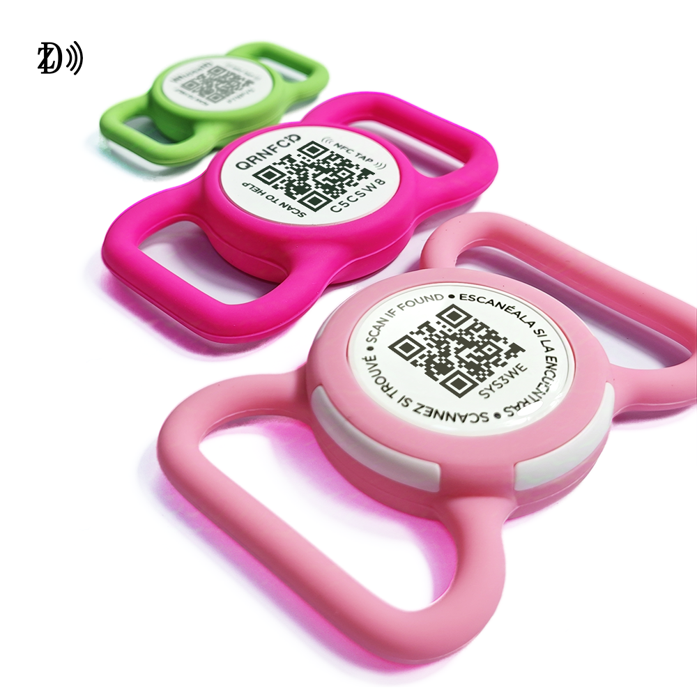 13.56Mhz New Mold Dog Pet Tag For Engraving NFC Custom QR Code RFID Silicone Pet Tag