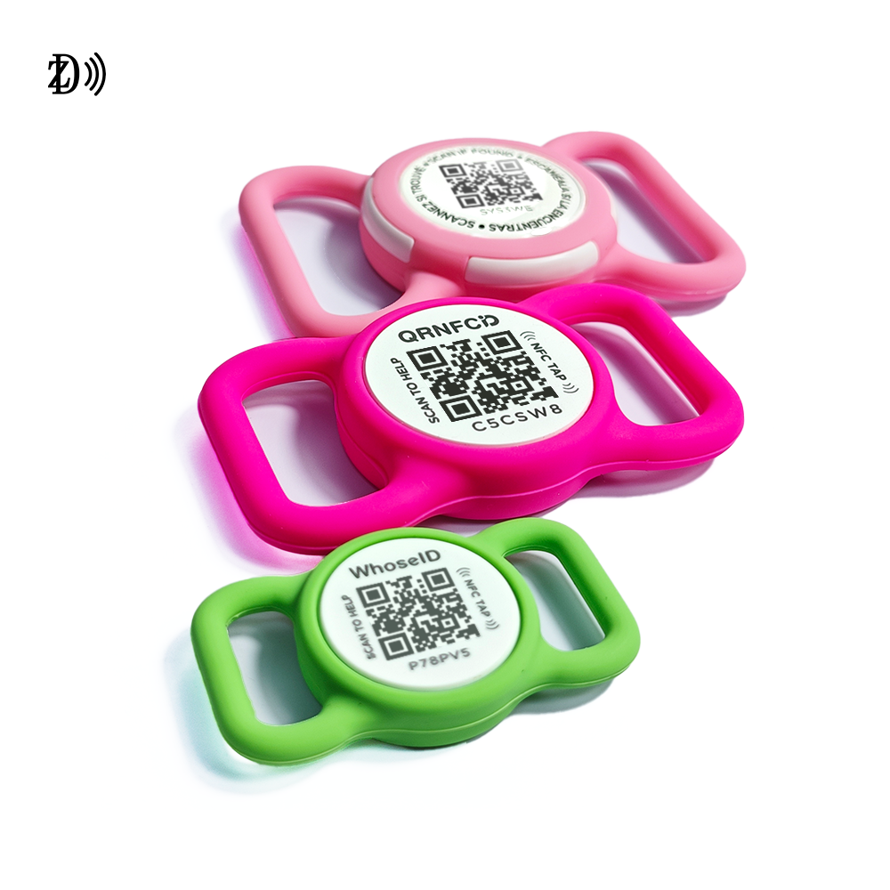 13.56Mhz New Mold Dog Pet Tag For Engraving NFC Custom QR Code RFID Silicone Pet Tag