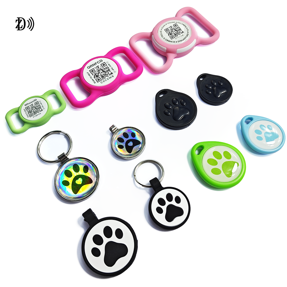 13.56Mhz New Mold Dog Pet Tag For Engraving NFC Custom QR Code RFID Silicone Pet Tag