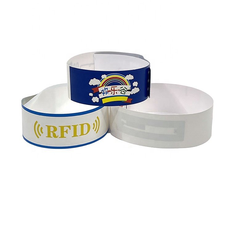 Personal Customization Writable Waterproof NFC Silicone Wristband RFID DuPont Paper Bracelet For Medical / Attendance Management