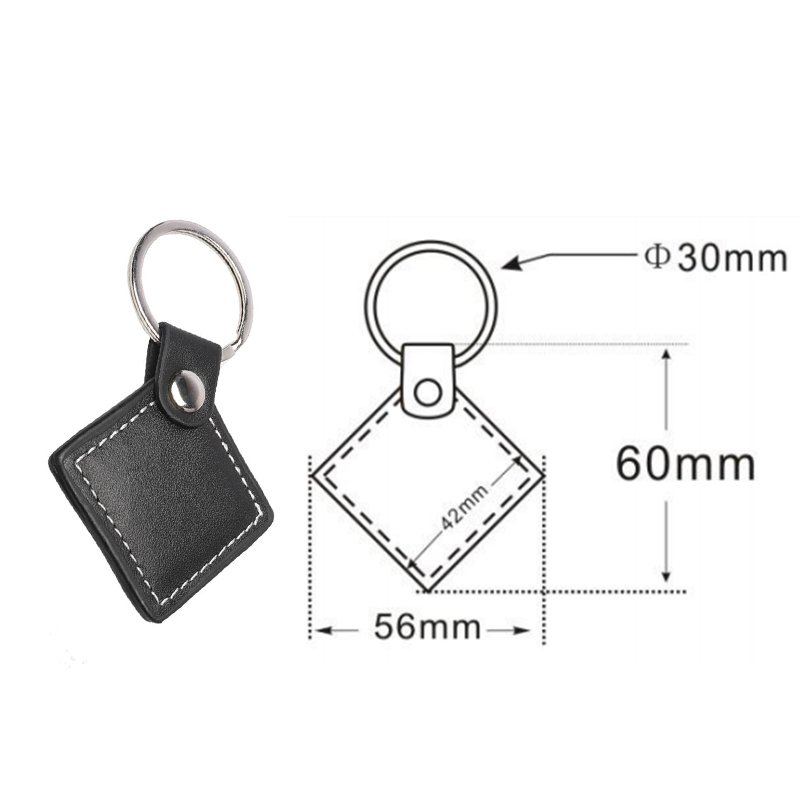 XRH Rfid 13.56Mhz embossed customized logo nfc tag leather keychain RFID tag for hotel