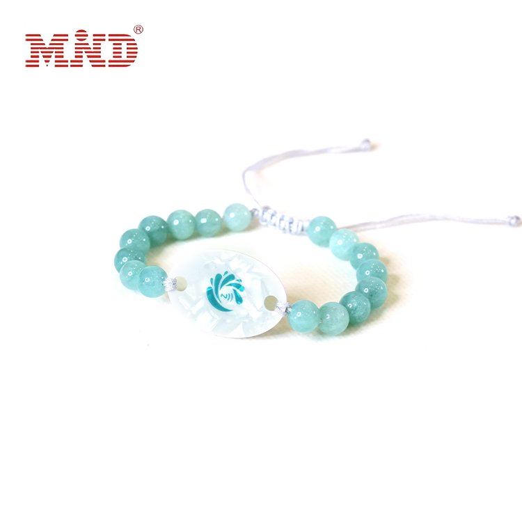 Natural Stone RFID Bracelets NFC Wooden Card Wristband with NFC NTAG 213 NTAG 215 NTAG 216 Tag