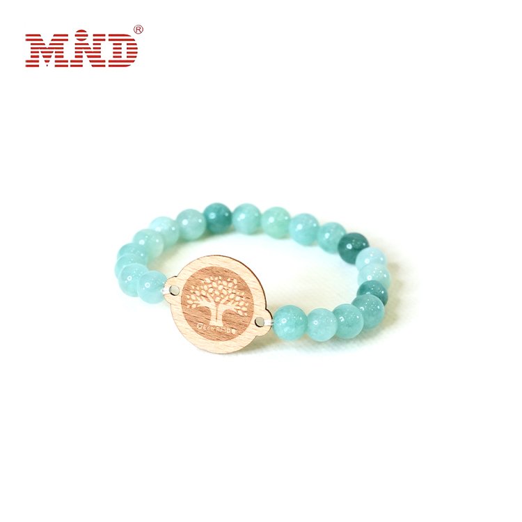 Natural Stone RFID Bracelets NFC Wooden Card Wristband with NFC NTAG 213 NTAG 215 NTAG 216 Tag