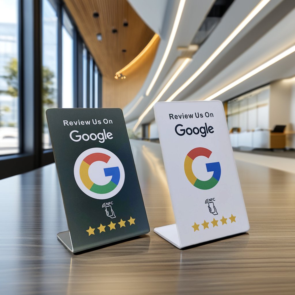 13.56 mhz Custom ntag213 215 216 nfc tap stand nfc google review stand