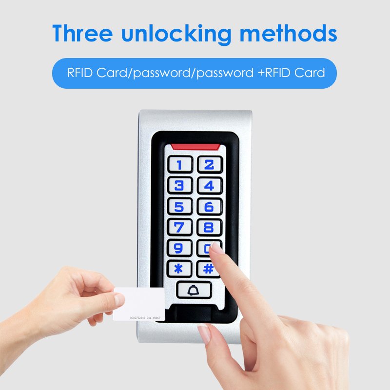 Access Control System IP67 Waterproof RFID 125KHz 13.56Mhz Metal Access Control Kit All-in-one Silicone Key Magnetic door Locks