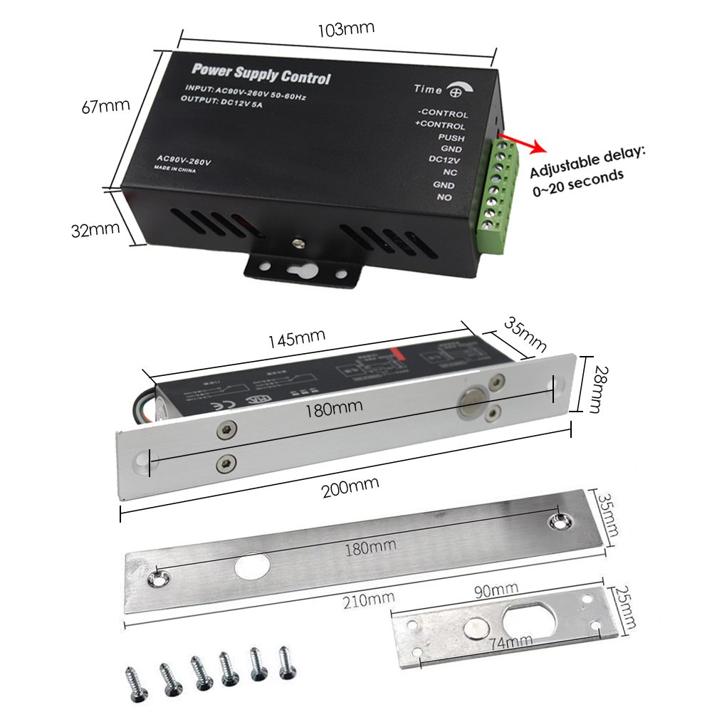 Access Control System IP67 Waterproof RFID 125KHz 13.56Mhz Metal Access Control Kit All-in-one Silicone Key Magnetic door Locks