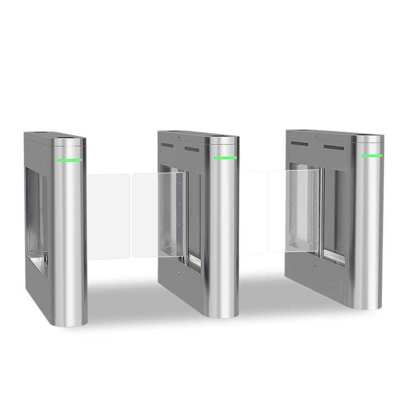 Supermarket Swing Pedestrian Access Gate flap turnstile qr code access control turnstile gate for gym with RFID Card Reader