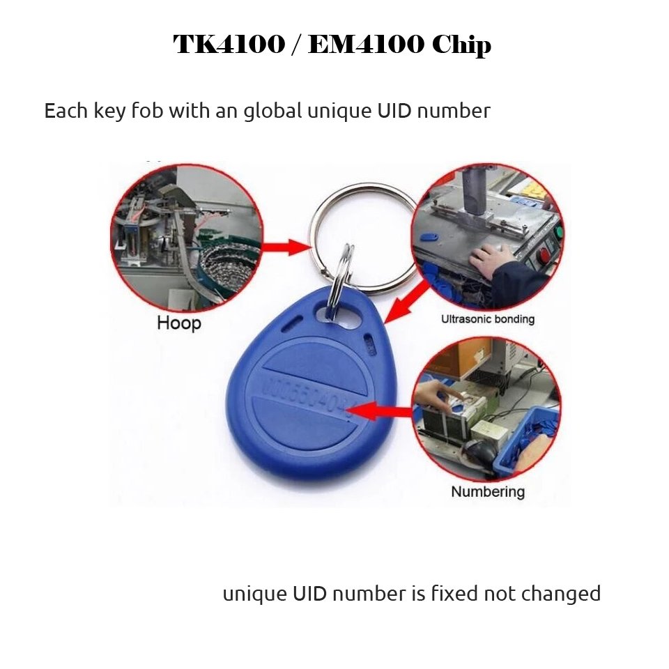 RFID 125khz EM4100 ID Keyfob RFID Tag Tags Access Control Card Porta TK4100 Key Fob Token Ring Proximity Chip