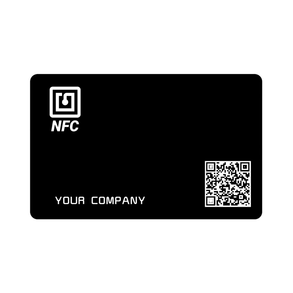 Personalized Custom Full Black Matte Finish Social Media RFID Smart PVC Digital NFC PVC Plastic Business Card
