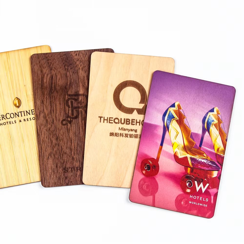 Eco-friendly Smart Wooden Card Contactless 13.56 mhz NFC Gift Card Custom Design RFID Access Control Card In Any Shape and Size