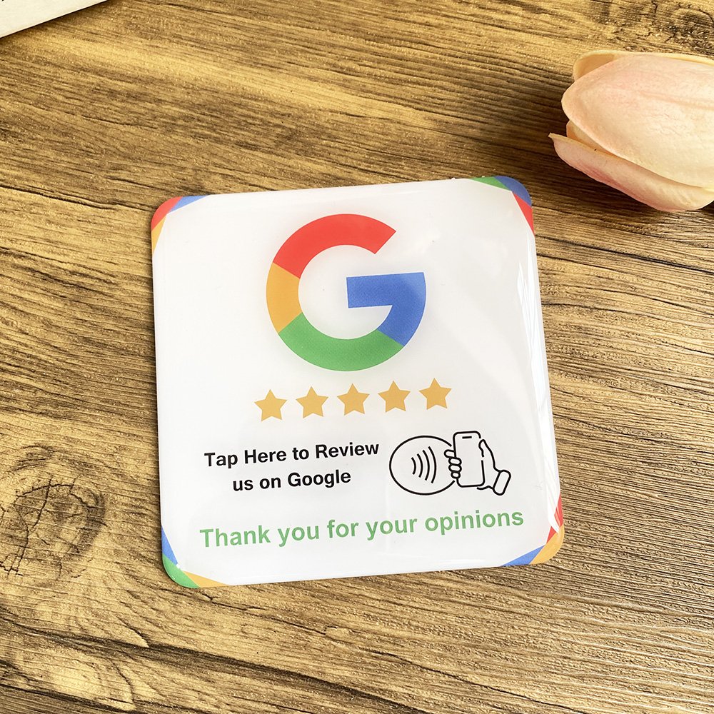 3.93" 10cmX10cm Epoxy Waterproof NFC Facebook Instagram Plaques Get followers fast and easily with our NFC Tap Plate