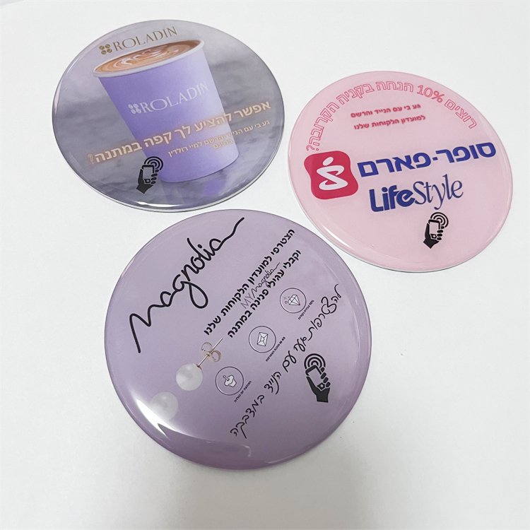 Epoxy Coated Write Protected Restaurant Payment NFC Website Tag Customizable
