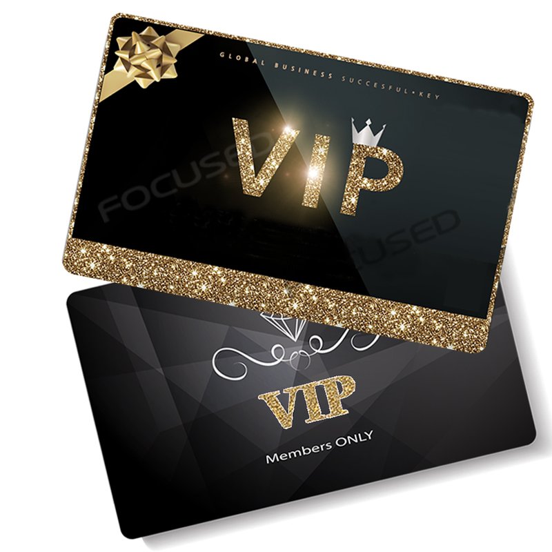 Custom design luxury vip card pass gift credit Stripe Magnetic Pvc Business visiting gold NFC RFID card vip membership cards