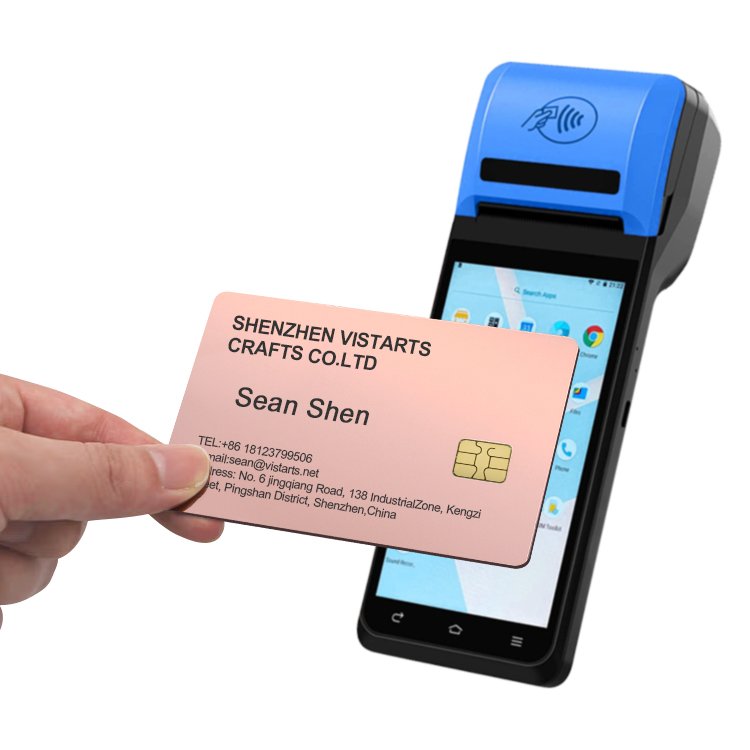 Slot Chip Magnetic Strip Credit Card Blank Metal NFC Mirror Rose Gold Bank Metal Cards