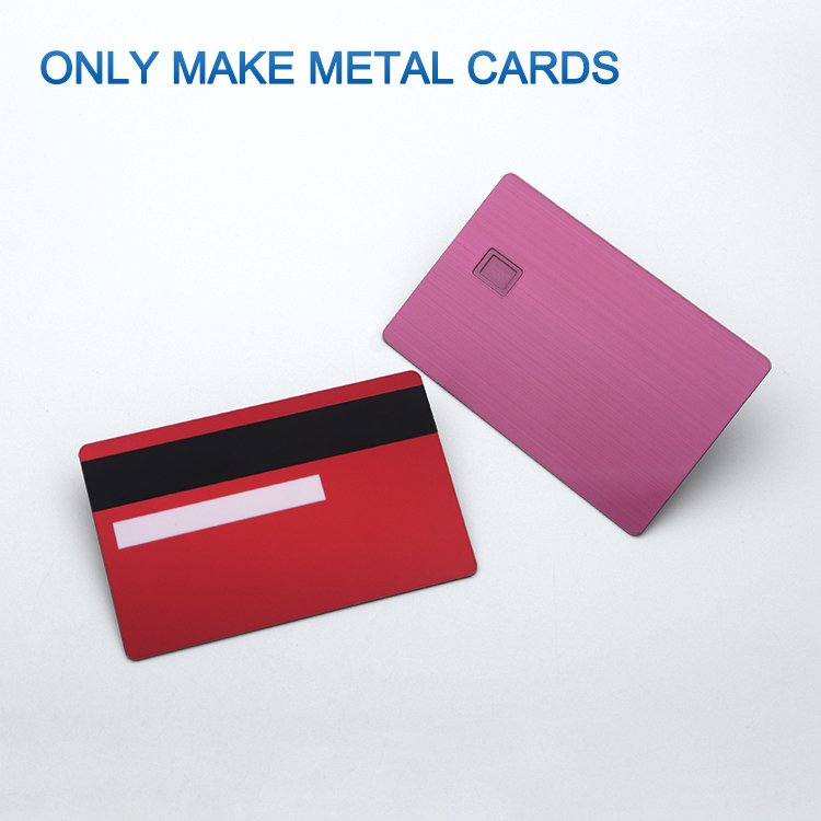 Slot Chip Magnetic Strip Credit Card Blank Metal NFC Mirror Rose Gold Bank Metal Cards