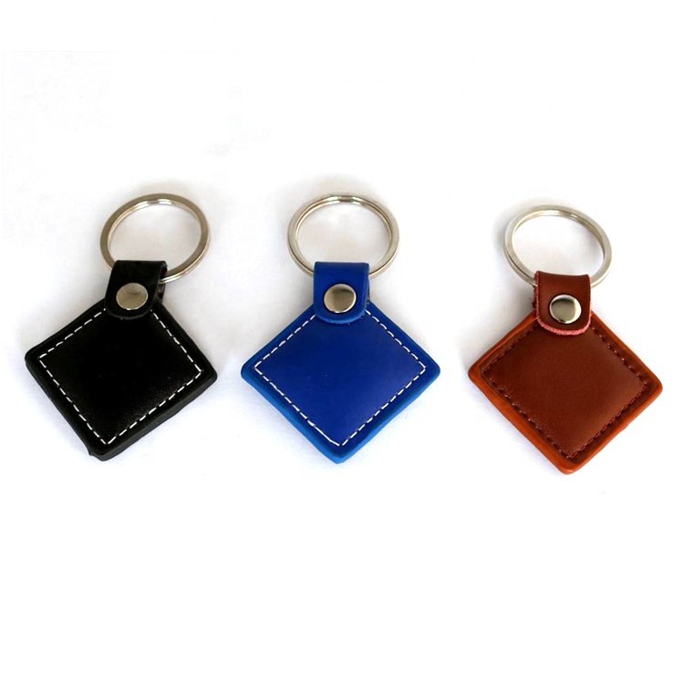 Easy to carry customizable leather rfid keyfob 13.56MHz card chip rfid keyfob fashion