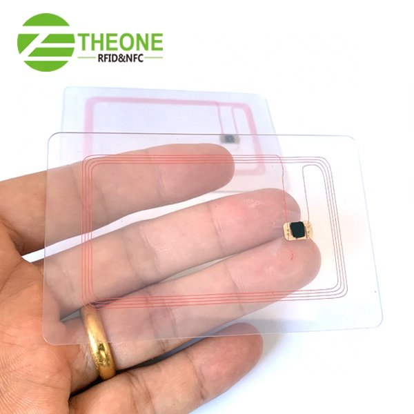 Custom Zebra heat transfer printable 13.56mhz transparent blank RFID NFC 213/215/216 business card