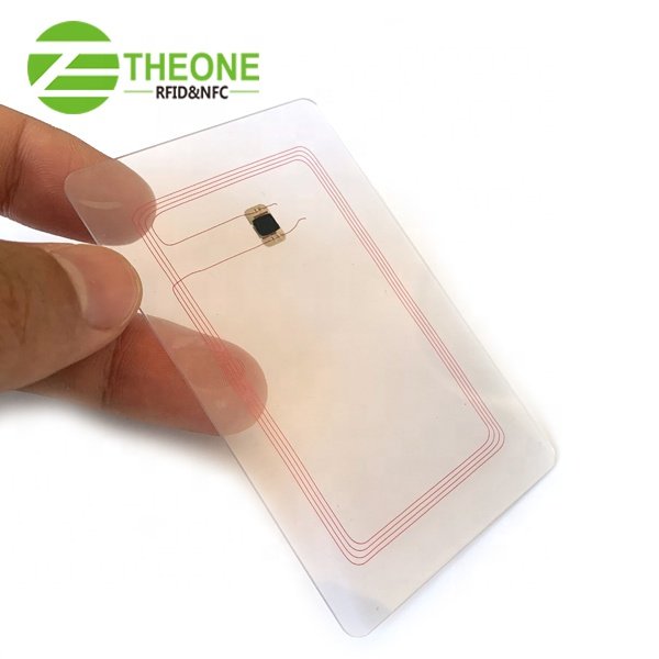 Custom Zebra heat transfer printable 13.56mhz transparent blank RFID NFC 213/215/216 business card