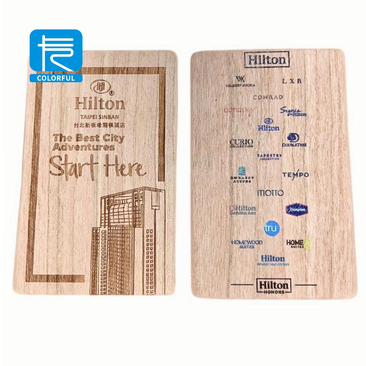 Custom Logo Laser Engraved Printed Wood RFID NFC Card Bamboo Business Card Access Control Hotel Room Door Key Card