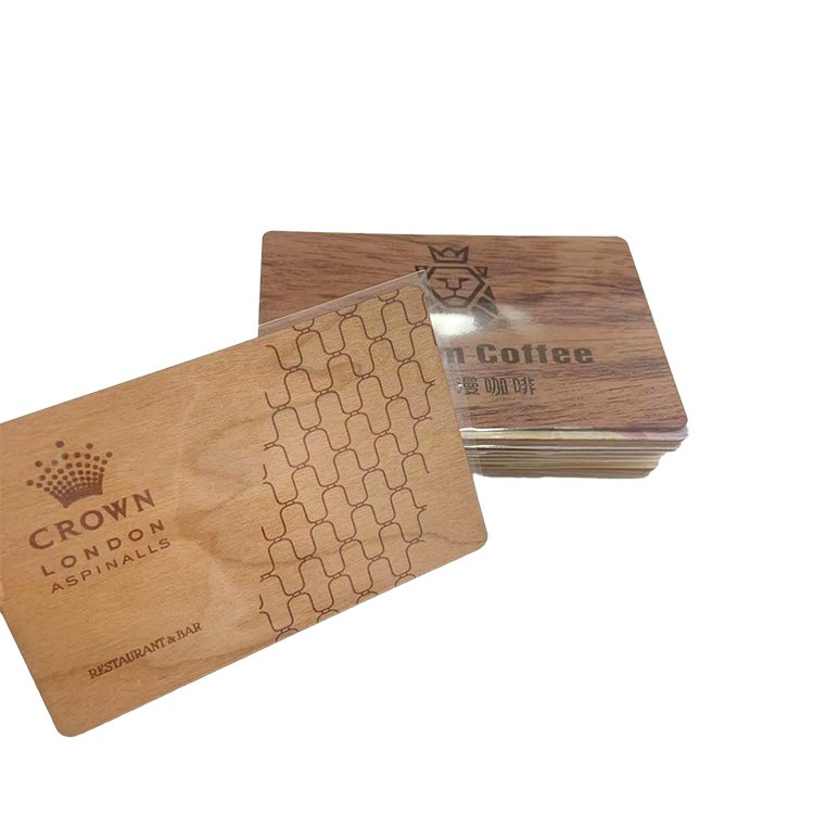 Custom Logo Laser Engraved Printed Wood RFID NFC Card Bamboo Business Card Access Control Hotel Room Door Key Card