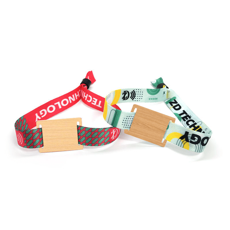 Access Control RFID Wooden Card wood Bracelet NFC recycle Woven Adjustable smart Bracelet