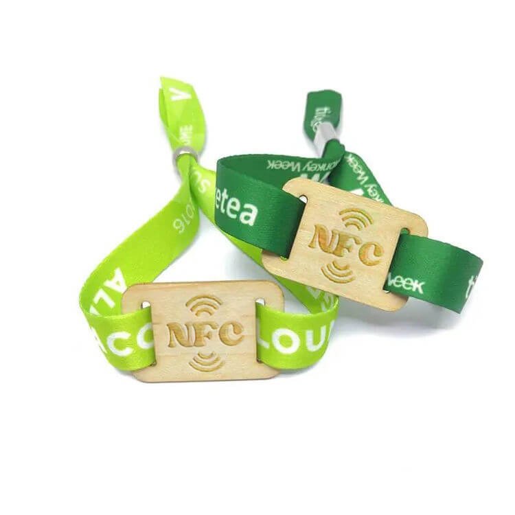 Access Control RFID Wooden Card wood Bracelet NFC recycle Woven Adjustable smart Bracelet