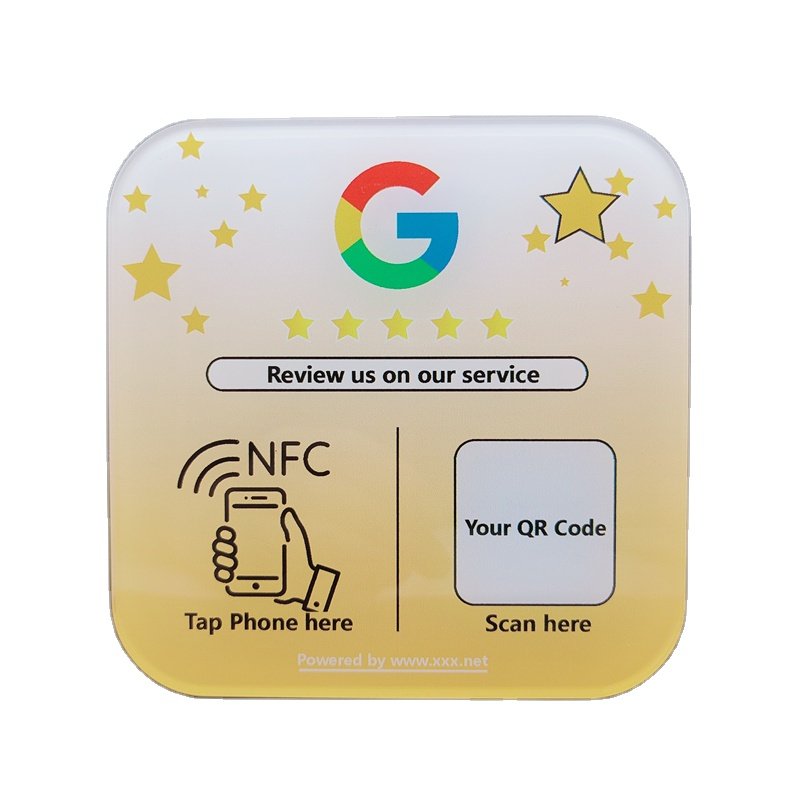 NFC NTAG 213 215 216 Access Control Cards Unique QR Code Hard PVC Tags with Epoxy Menu for Menu Boards