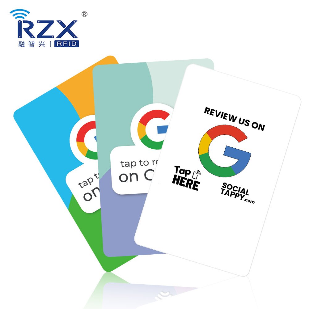 Customized Social media Sharing NFC NTAG 213 Encoding URL Printing QR Code Google Review Card Digital Business Card