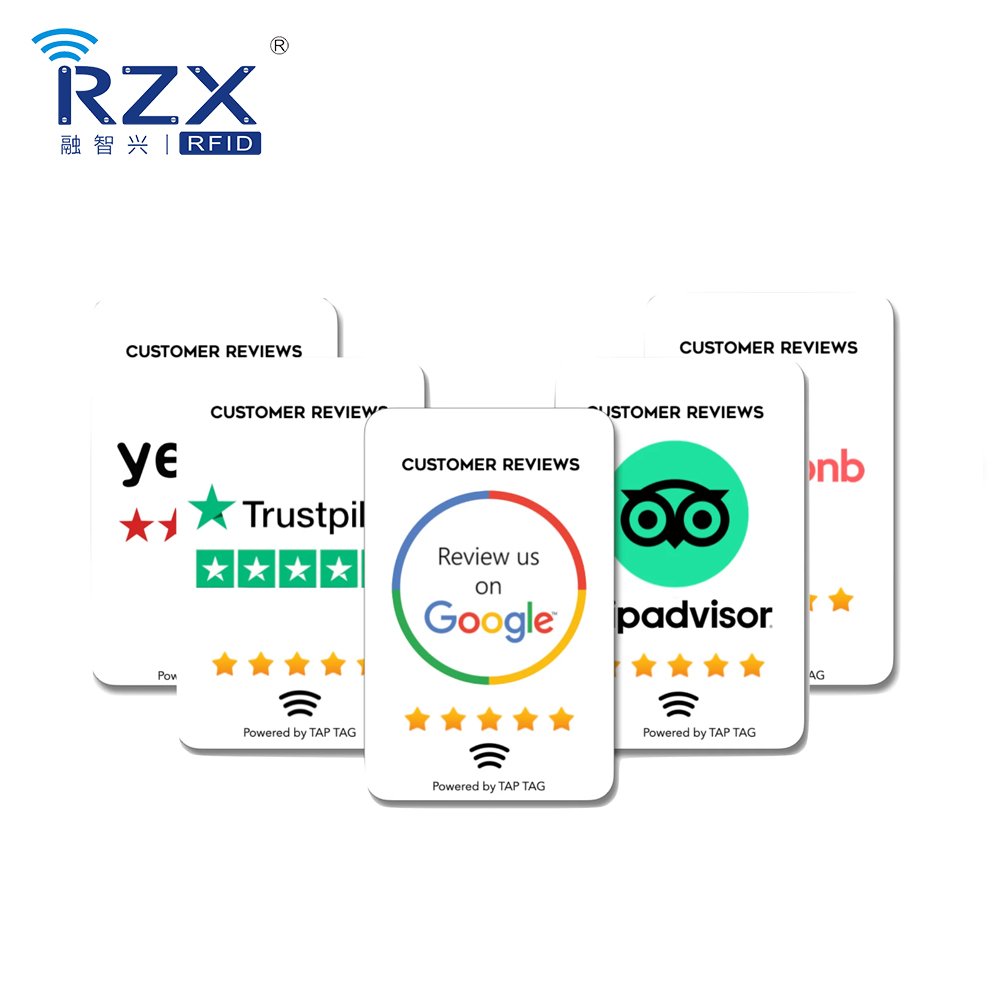 Customized Social media Sharing NFC NTAG 213 Encoding URL Printing QR Code Google Review Card Digital Business Card