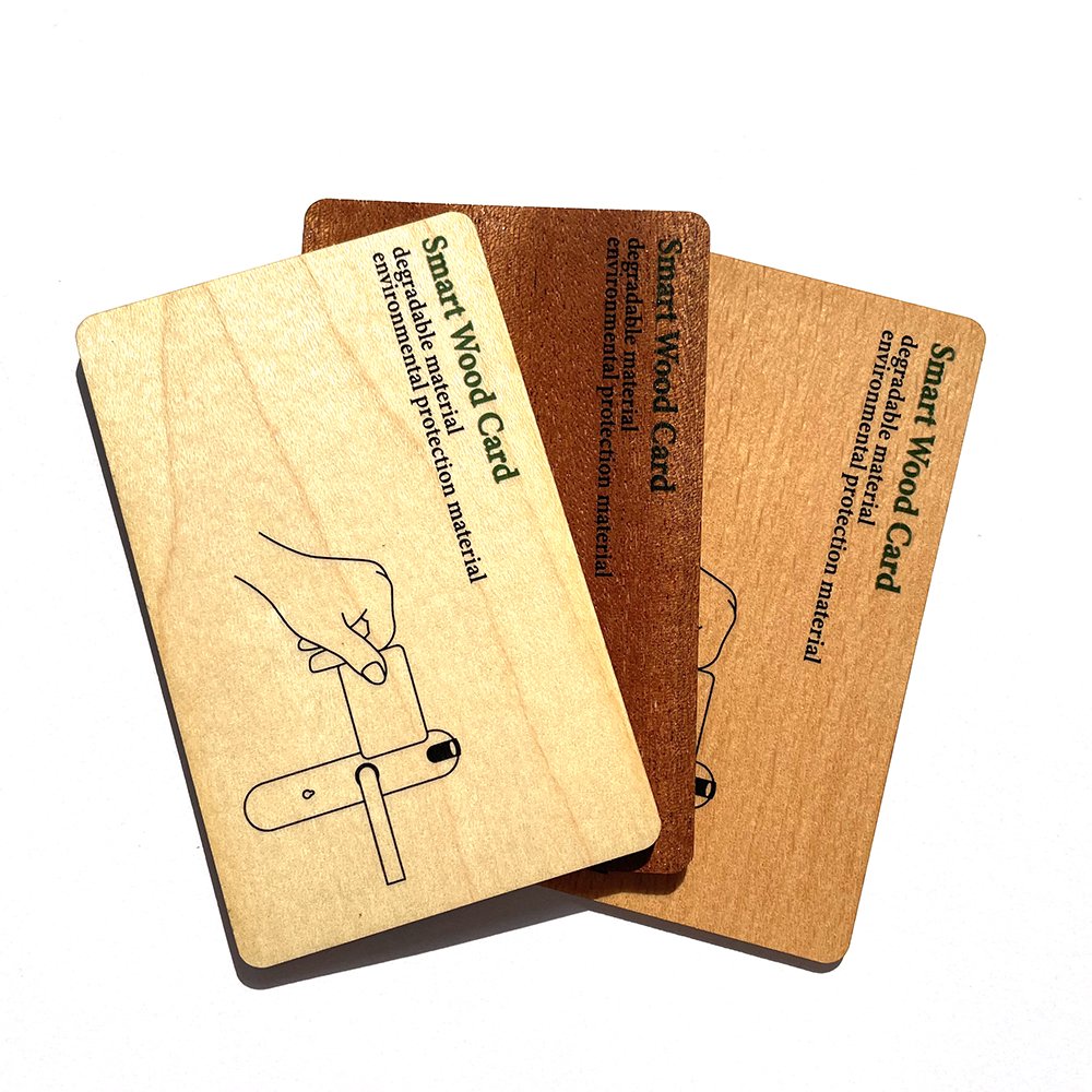 Customized Wooden NFC Card Environmentally-friendly Wood Card for Access Control NTAG 213 / 215 / 216