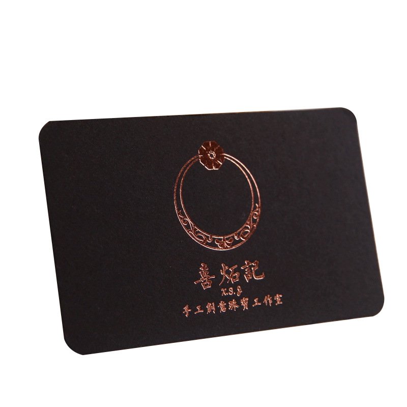 Custom Metal Visiting Card Luxury Black Embossed VIP ID Business Card Printing With Gold Foil Stamping Logo