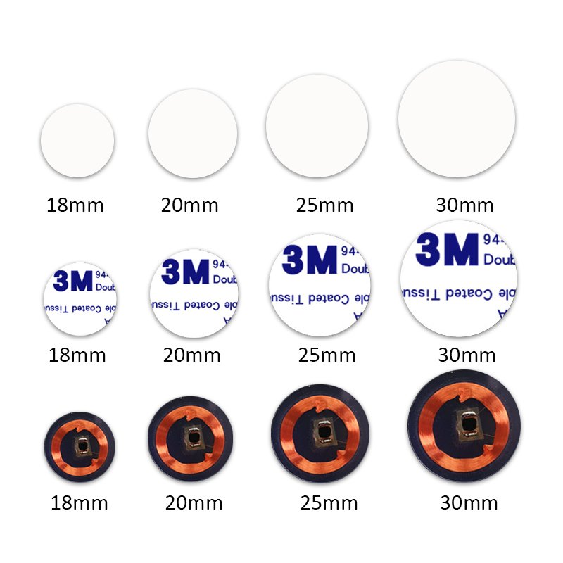 TK4100/EM4100 Read Only RFID 125khz 3-M Stickers Circular Coins 25MM Smart Tags Access Control Card