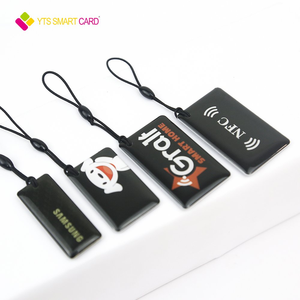 YTS factory price customize epoxy keychain tag pvc plastic smart rfid nfc access control cards