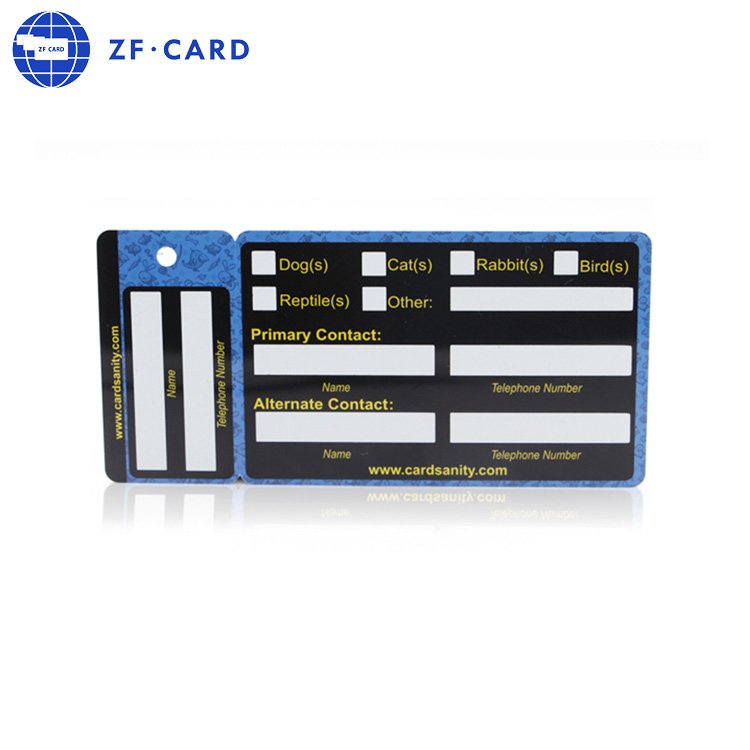 1+1 combo key tag card with serial number and barcode