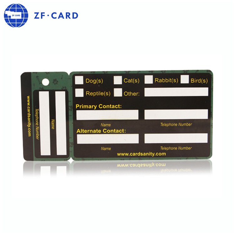 1+1 combo key tag card with serial number and barcode