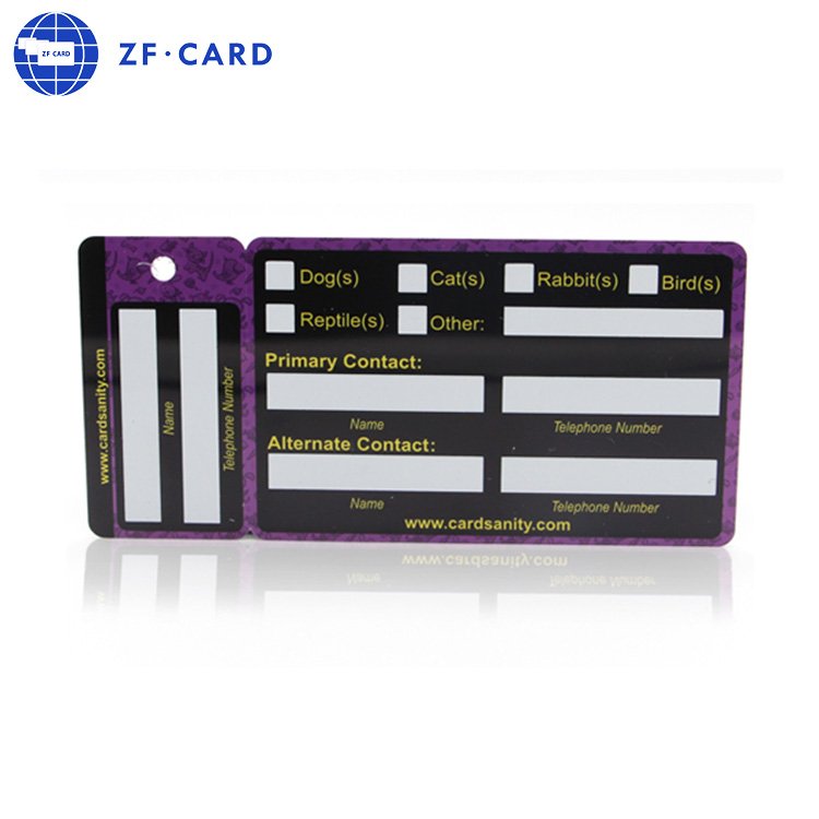 1+1 combo key tag card with serial number and barcode