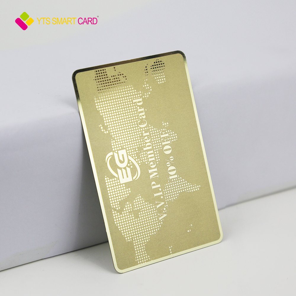 YTS customized Nfc smart chip PvcRfid card 13.56mhz black access control metal business credit card