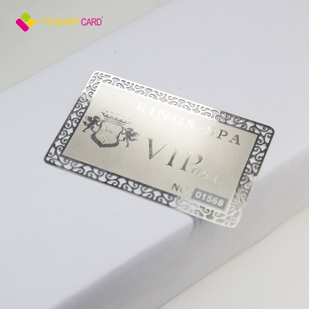 YTS customized Nfc smart chip PvcRfid card 13.56mhz black access control metal business credit card