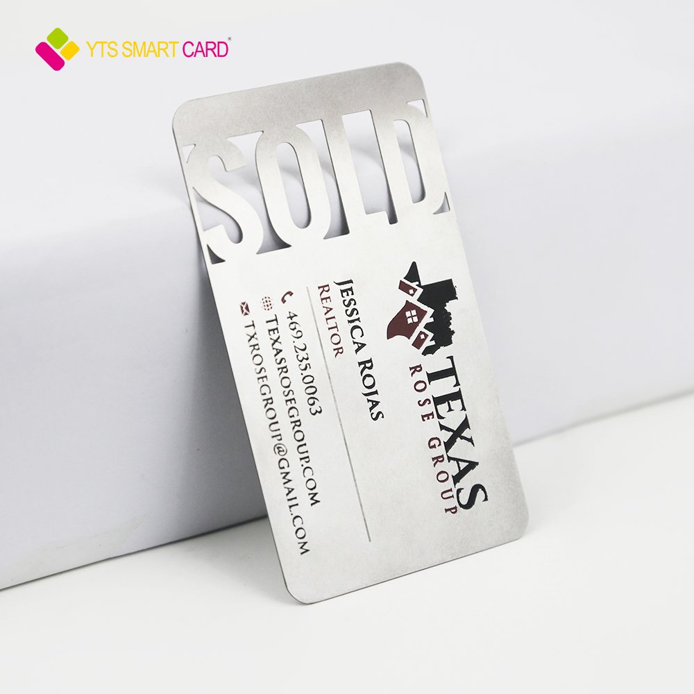 YTS customized Nfc smart chip PvcRfid card 13.56mhz black access control metal business credit card
