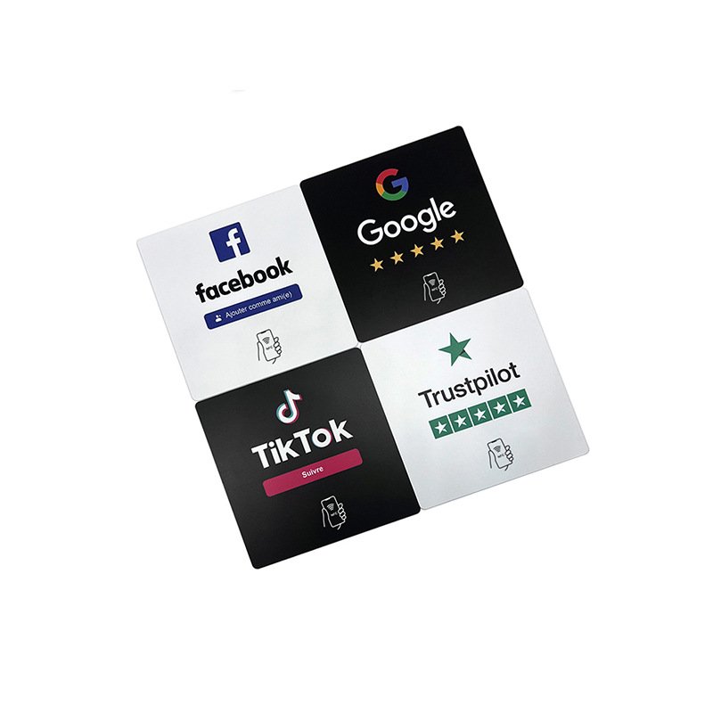 Access Control 13.56mhz Waterproof Epoxy Google facebook Review Nfc Card Tag Stickers Nfc review with Circle or square
