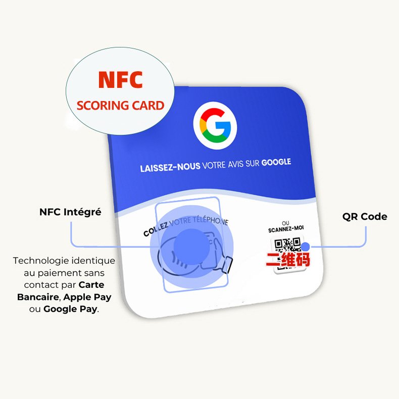 Acrylic NFC Google Ins review card QR Code mobile URL restaurant ordering table sticker NFC positive review card