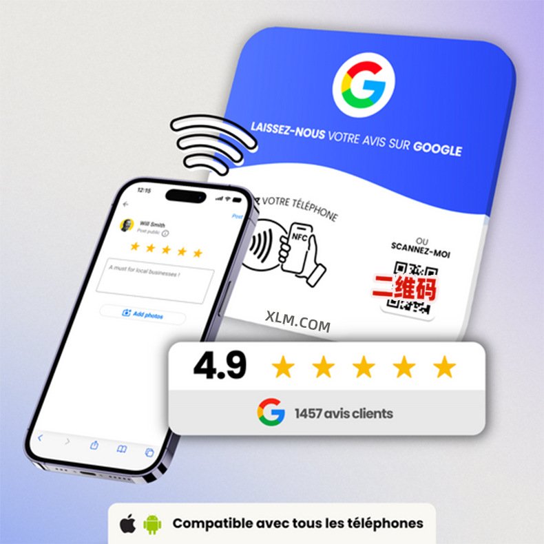 Acrylic NFC Google Ins review card QR Code mobile URL restaurant ordering table sticker NFC positive review card